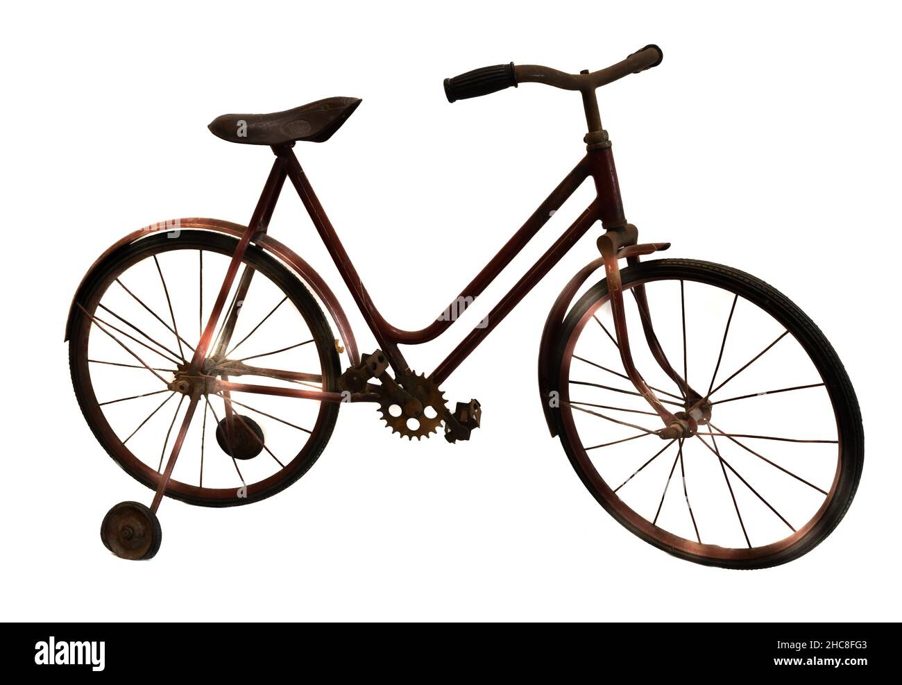 Antigua y vieja bicicleta ossidada Foto Stock