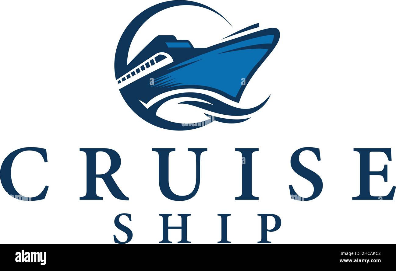 Design moderno NAVE DA CROCIERA logo barca acqua design Illustrazione Vettoriale