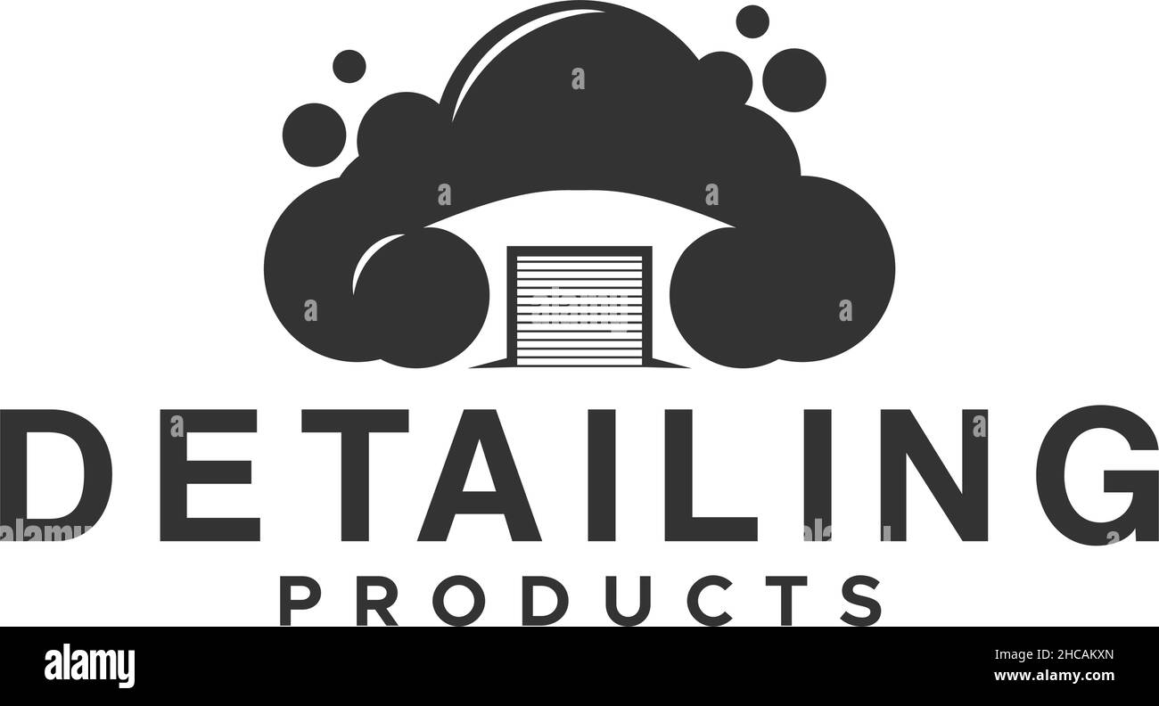 Profilo piatto DETAILINGPRODCUTS auto logo design Illustrazione Vettoriale