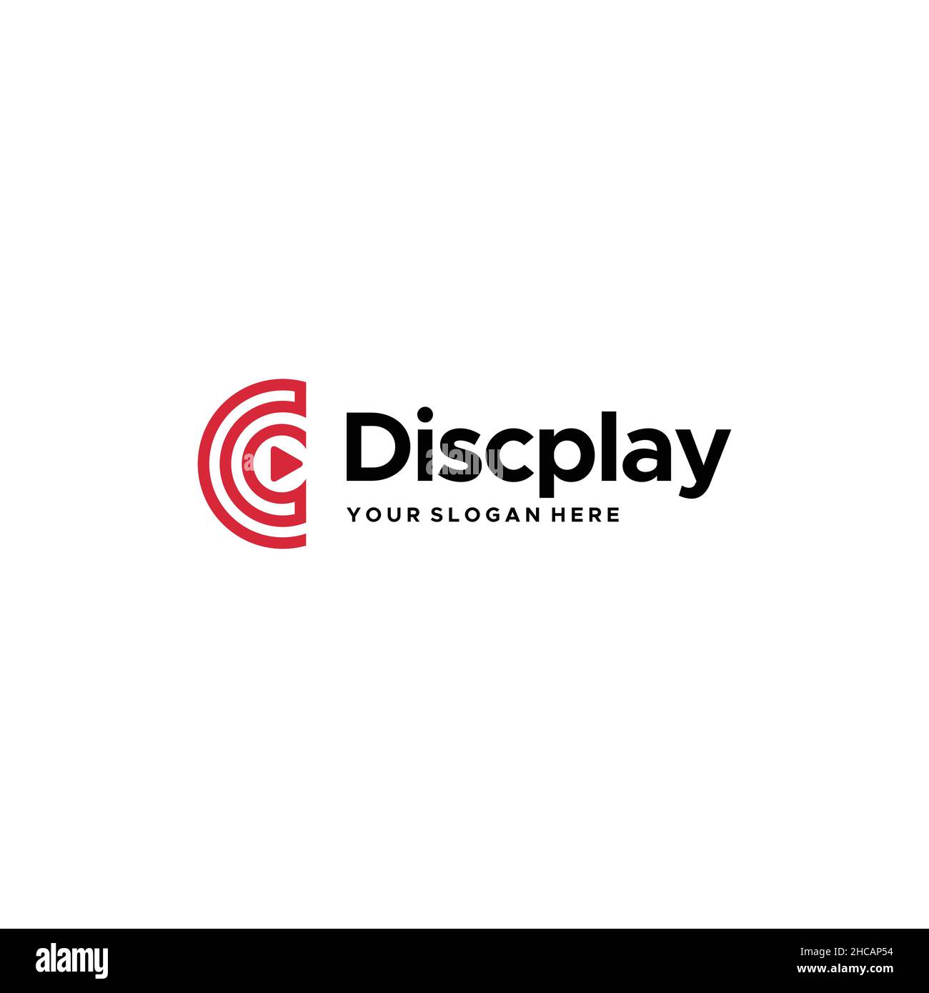 Design minimalista con logo Disc Play Spiral Illustrazione Vettoriale