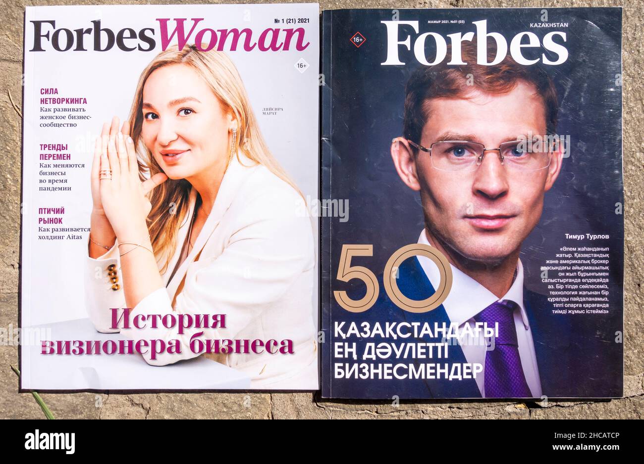 Forbes e Forbes Woman Kazakhstan riviste dal 2021 Foto Stock