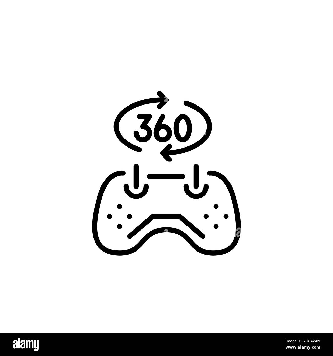 Esperienza di gioco a 360 gradi con realtà aumentata. Icona tratto modificabile pixel Perfect Illustrazione Vettoriale