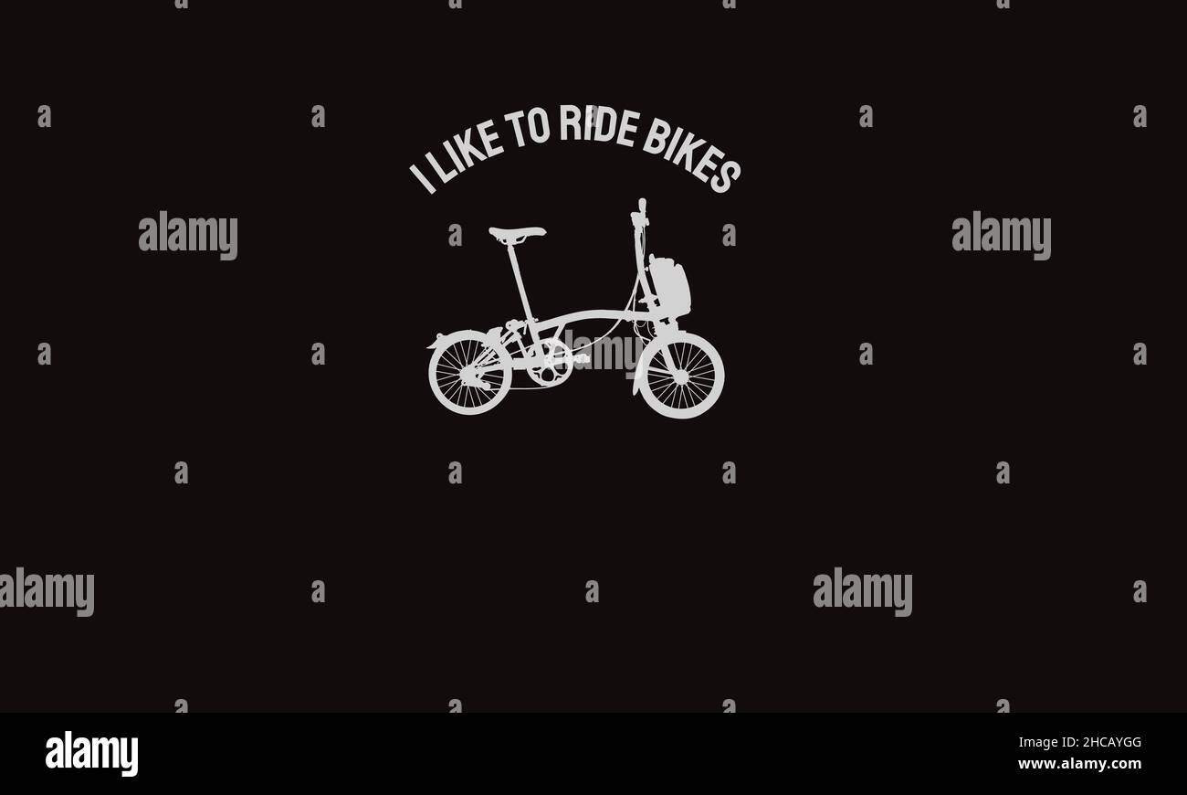 mi piace guidare biciclette t-shirt modello vettoriale di testo monogramma Illustrazione Vettoriale