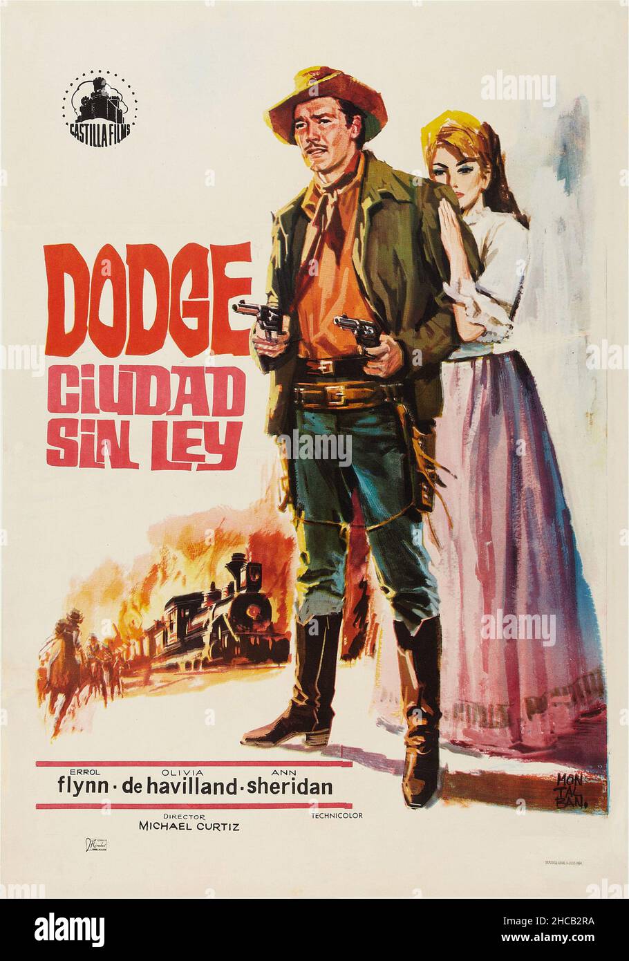 OLIVIA DE HAVILLAND e ERROL FLYNN nella CITTÀ DI DODGE (1939), diretto da MICHAEL CURTIZ. Credit: WARNER BROTHERS / Album Foto Stock