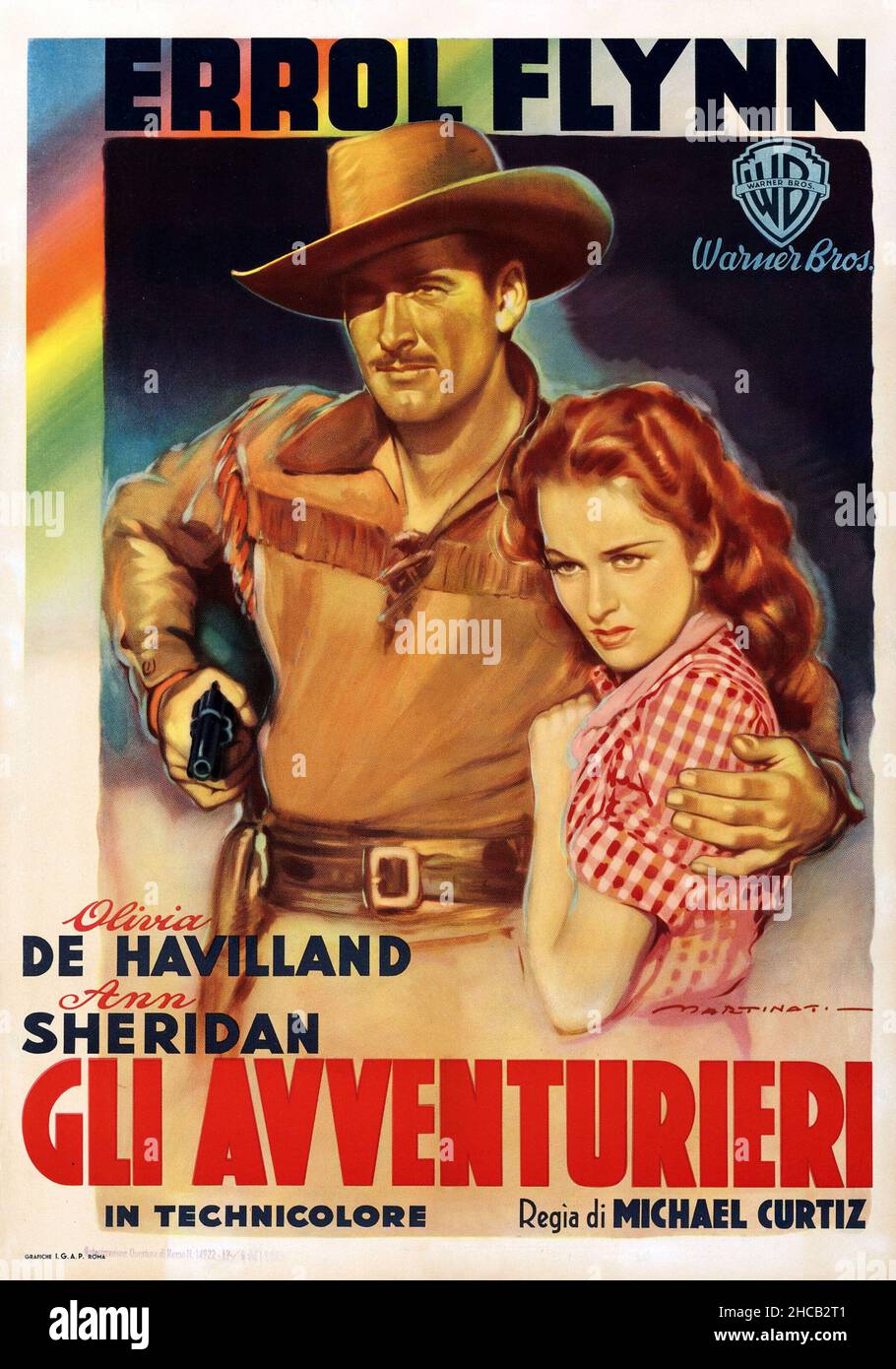 OLIVIA DE HAVILLAND e ERROL FLYNN nella CITTÀ DI DODGE (1939), diretto da MICHAEL CURTIZ. Credit: WARNER BROTHERS / Album Foto Stock