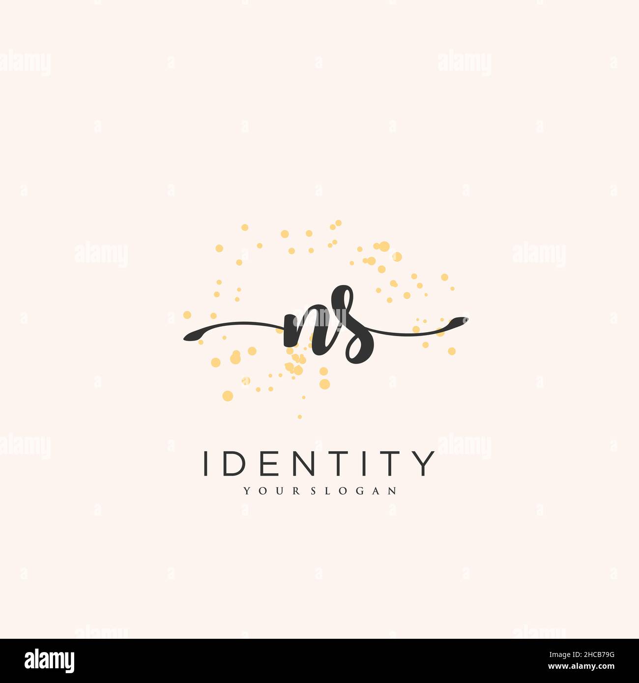 Ns disegno a mano vettore arte di firma iniziale, matrimonio, moda, gioielleria, boutique, floreale e botanica con modello creativo per qualsiasi azienda Illustrazione Vettoriale