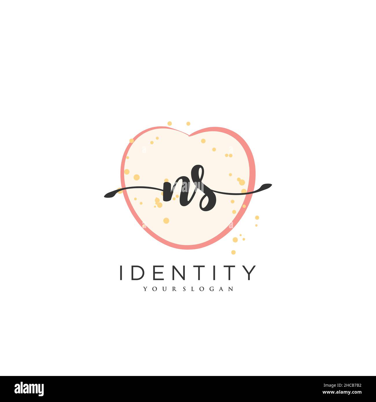 Ns disegno a mano vettore arte di firma iniziale, matrimonio, moda, gioielleria, boutique, floreale e botanica con modello creativo per qualsiasi azienda Illustrazione Vettoriale