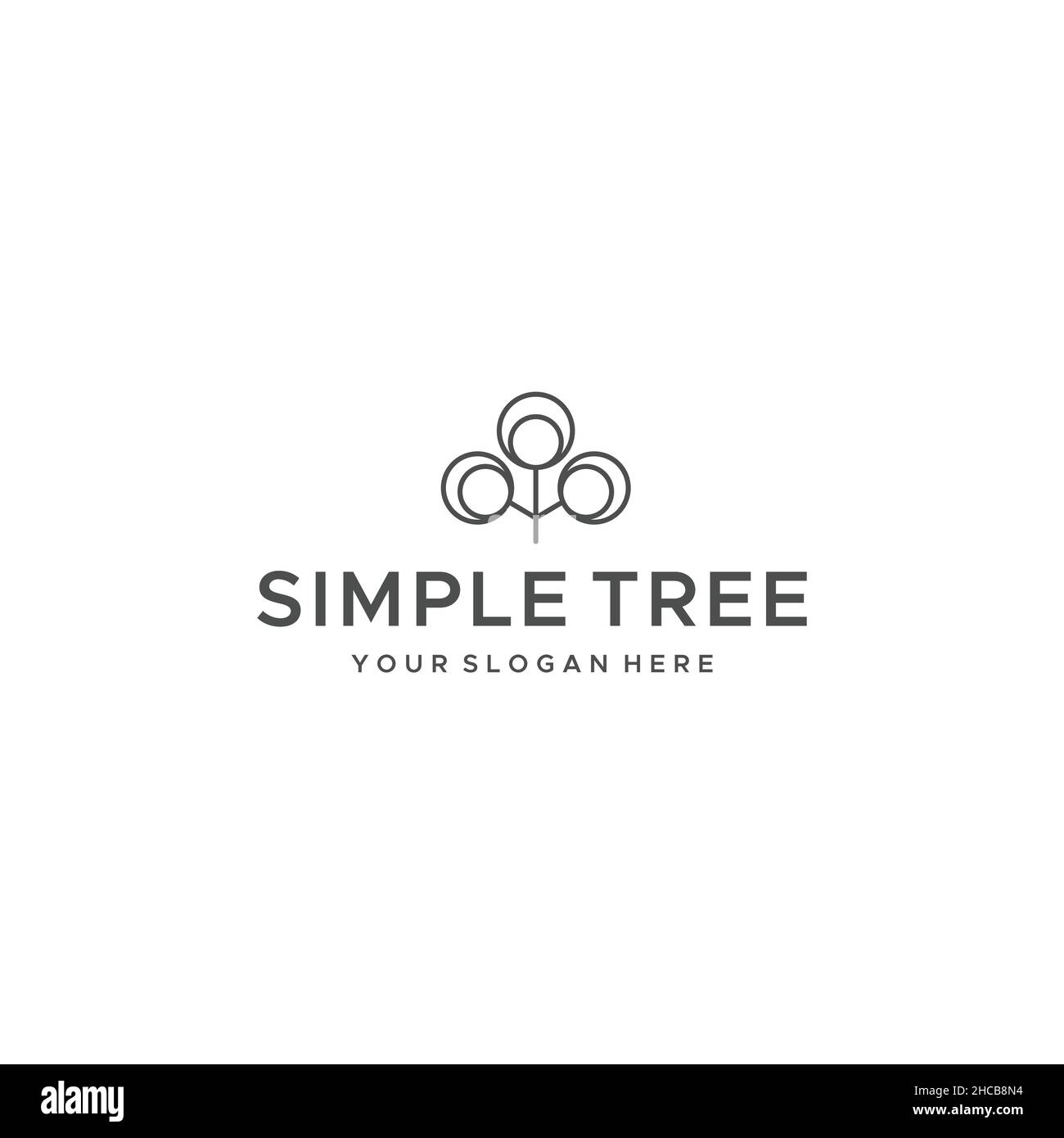 Semplice DESIGN minimalista CON logo DI PIANTE da giardino Illustrazione Vettoriale