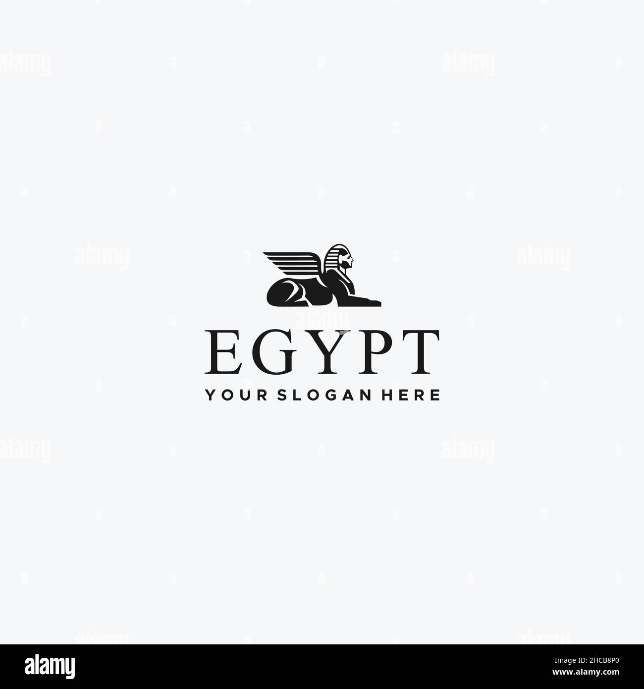 Minimal EGITTO Silhouette Monument Logo Design Illustrazione Vettoriale