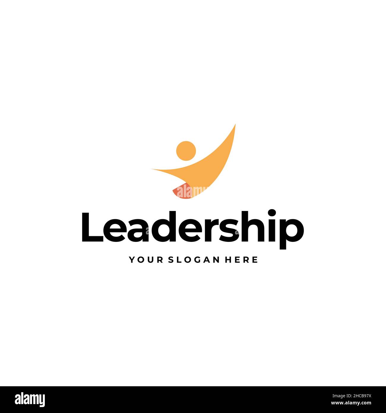 Leadership minimalista colorato People Logo design Illustrazione Vettoriale