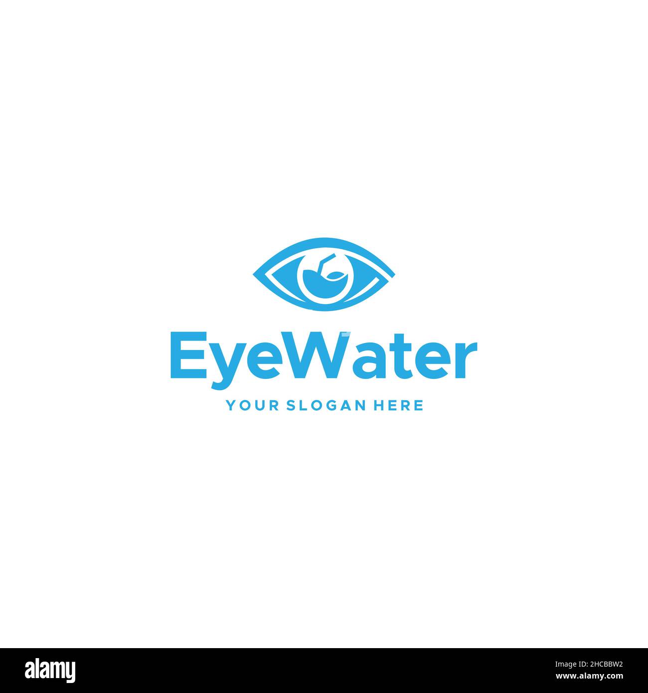 Design moderno e colorato con logo Eye Water paglia Wave Illustrazione Vettoriale