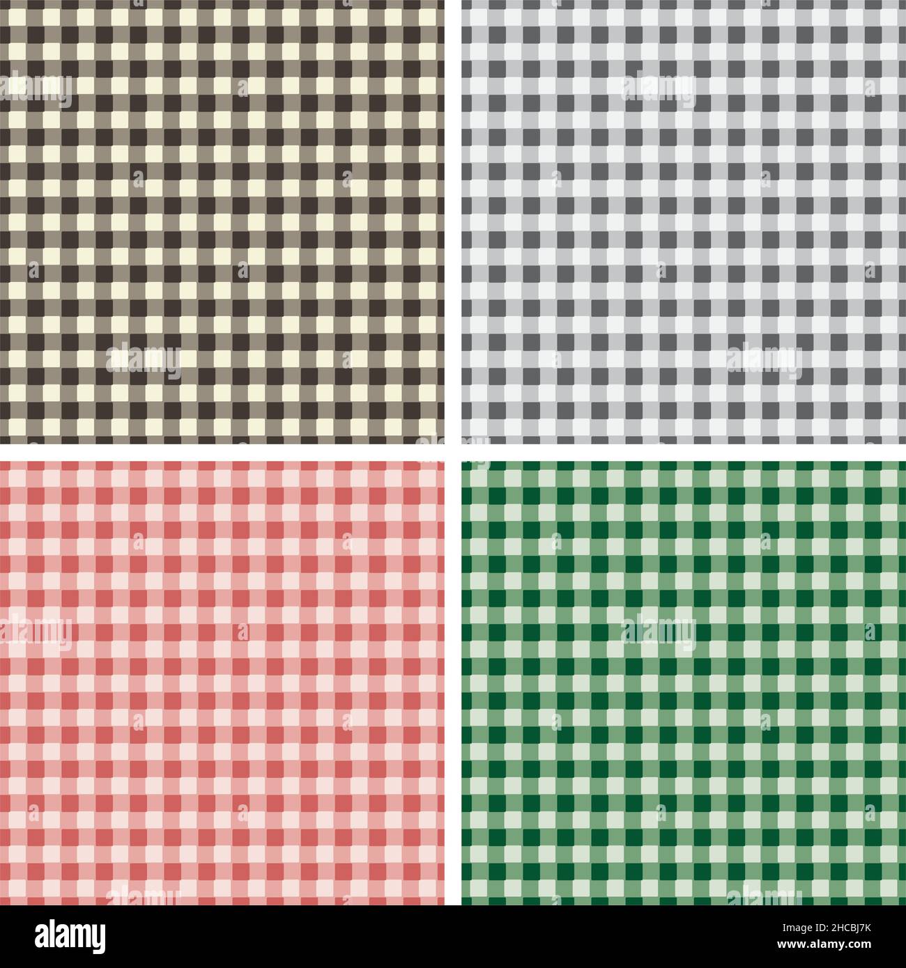 Disegni a scacchi senza giunture in quattro colori - illustrazioni vettoriali Illustrazione Vettoriale
