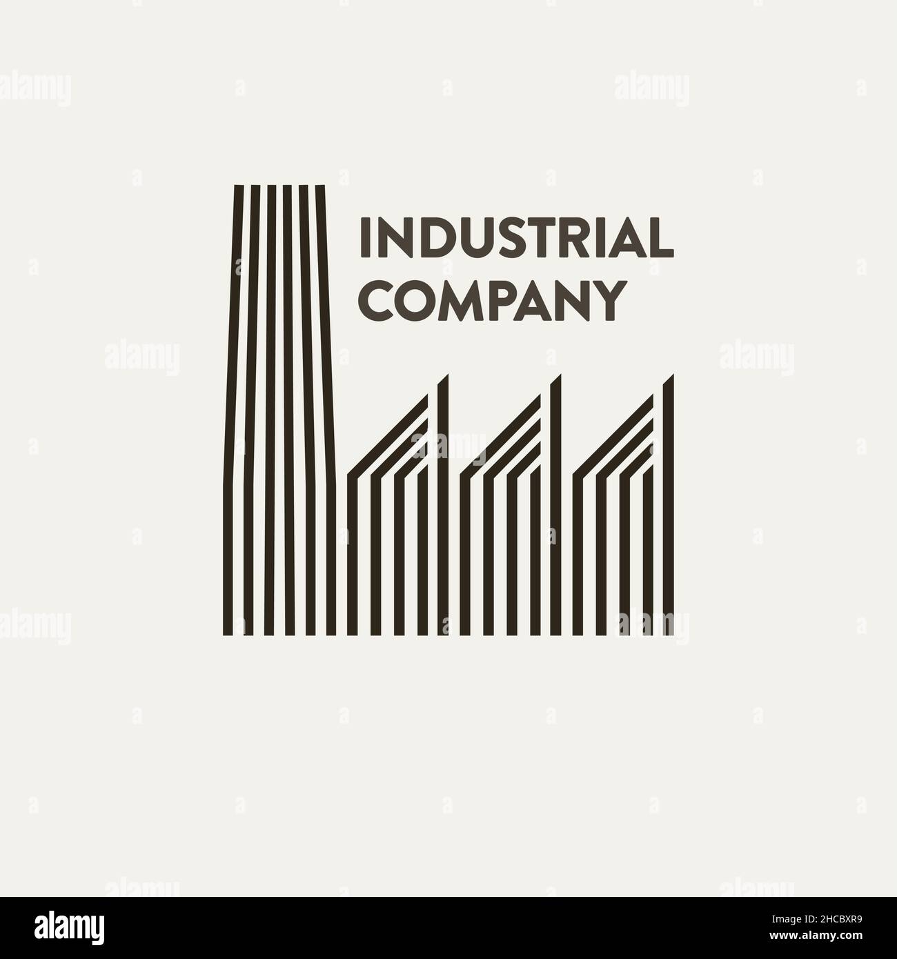 Vector flat e striperd Industrial corporate sign o logo Illustrazione Vettoriale