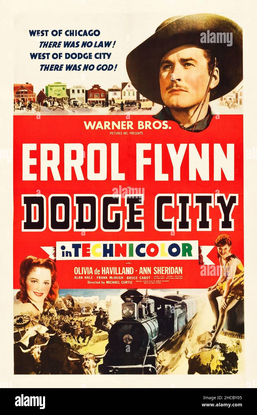 ERROL FLYNN nella CITTÀ DI DODGE (1939), diretto da MICHAEL CURTIZ. Credit: WARNER BROTHERS / Album Foto Stock