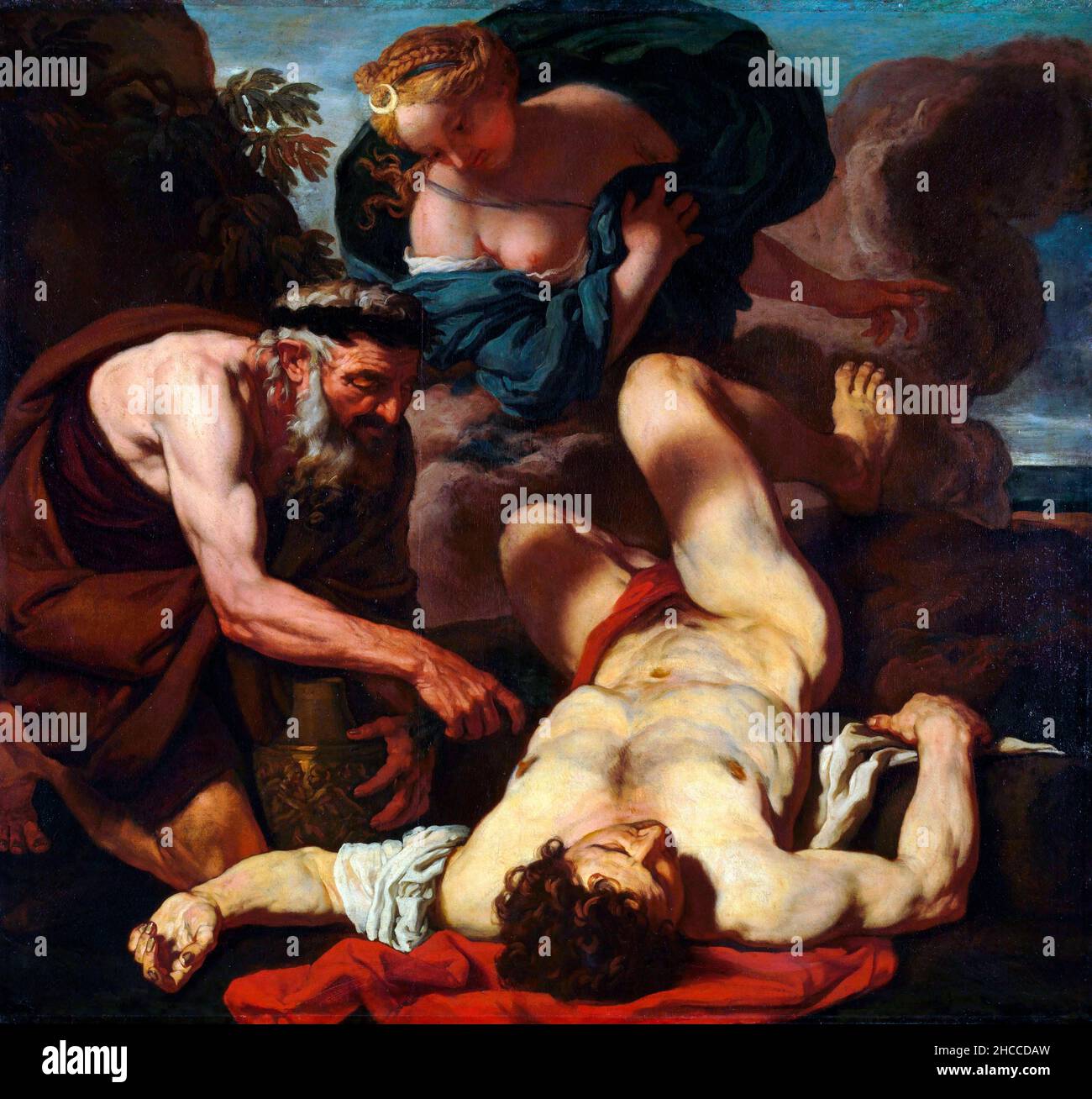 Selene ed Endimion (la morte di Orione) di Johann Carl Loth (1632-1698), olio su tela, c.. 1660-80 Foto Stock