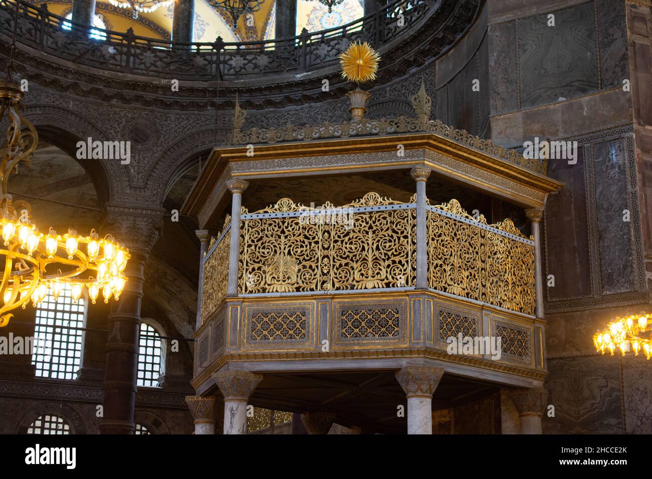 Interno della moschea chiamata Hagia Sophia Fatih a Ä°stanbul, Turchia Foto Stock