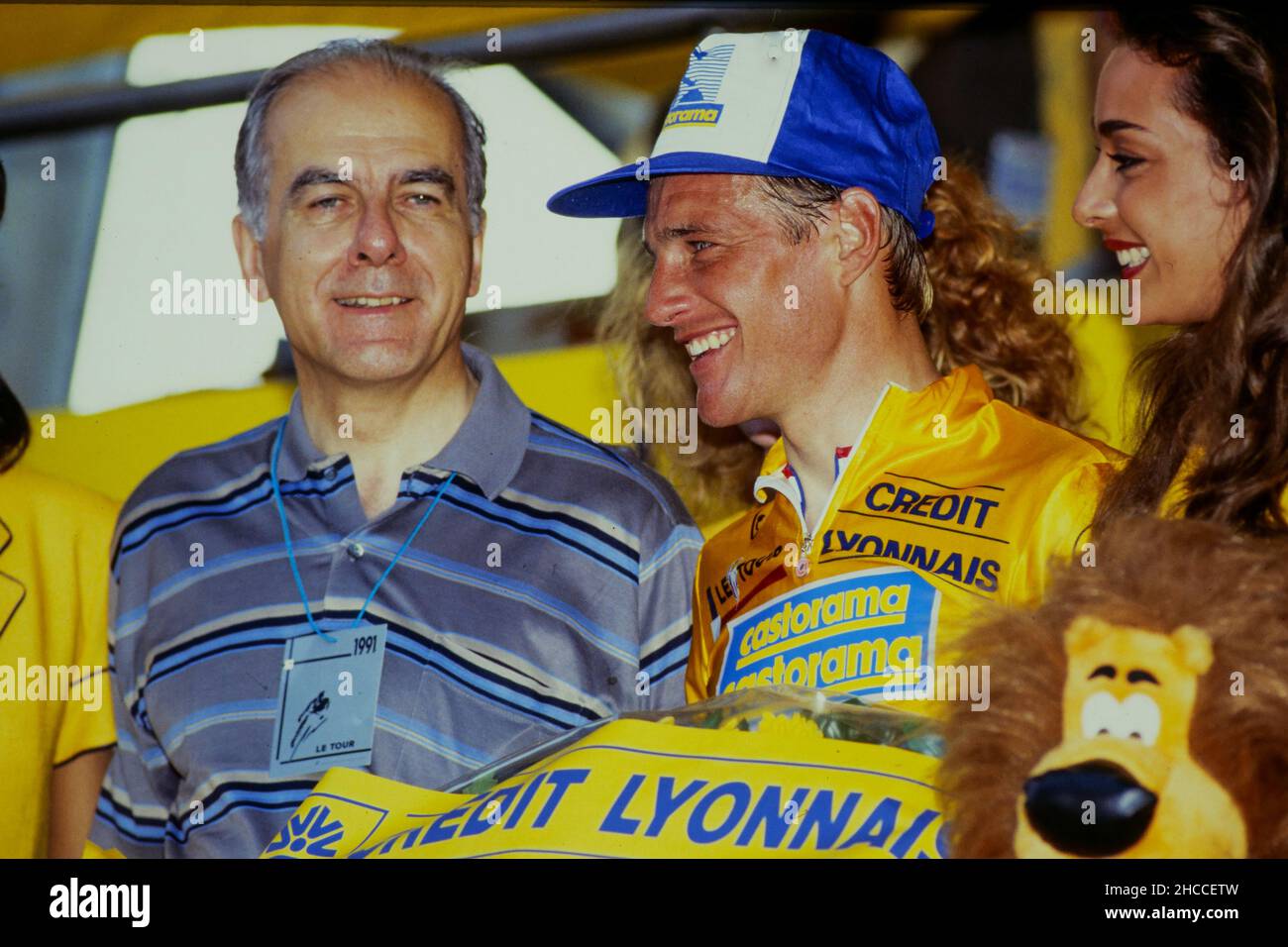 Jean-Yves Haberer, Presidente del Credit Lyonnais, Tour de France, 1991 Foto Stock