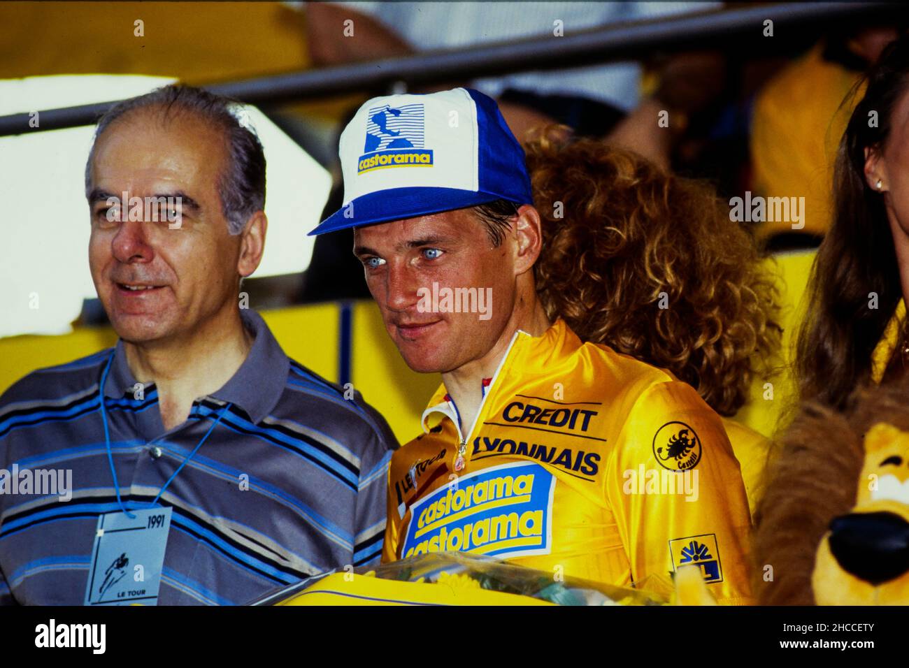 Jean-Yves Haberer, Presidente del Credit Lyonnais, Tour de France, 1991 Foto Stock
