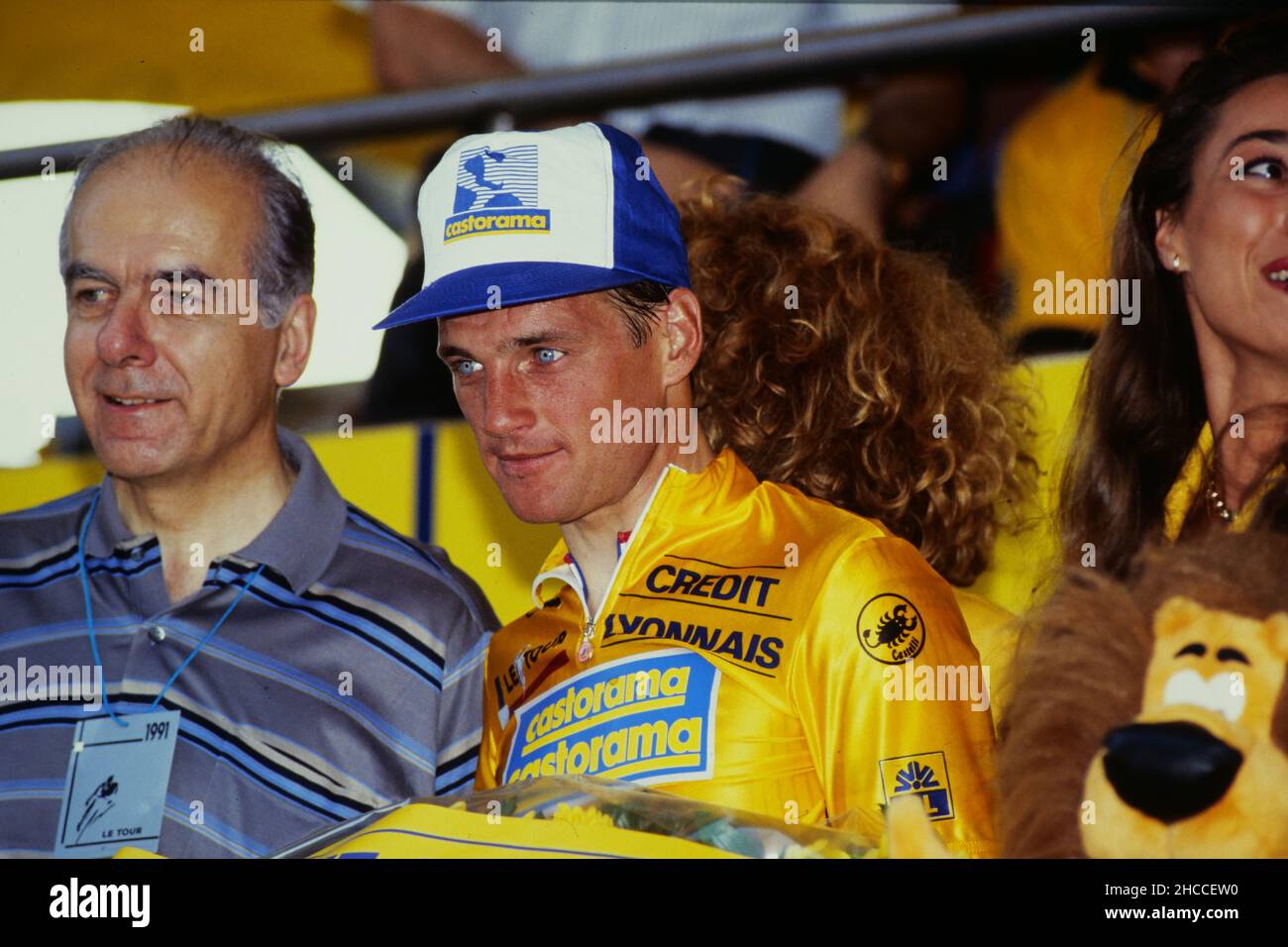 Jean-Yves Haberer, Presidente del Credit Lyonnais, Tour de France, 1991 Foto Stock