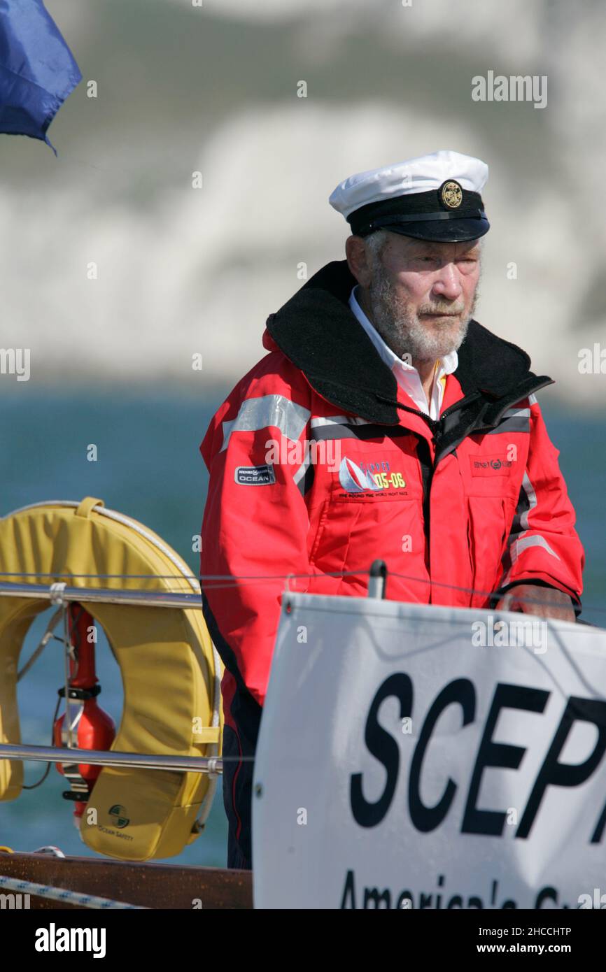 Robin Knox Johnson, ,SCEPTER,NEEDLES,,Round The Island Race 2008, Isle of Wight,England,UK,Britain.British, Foto Stock