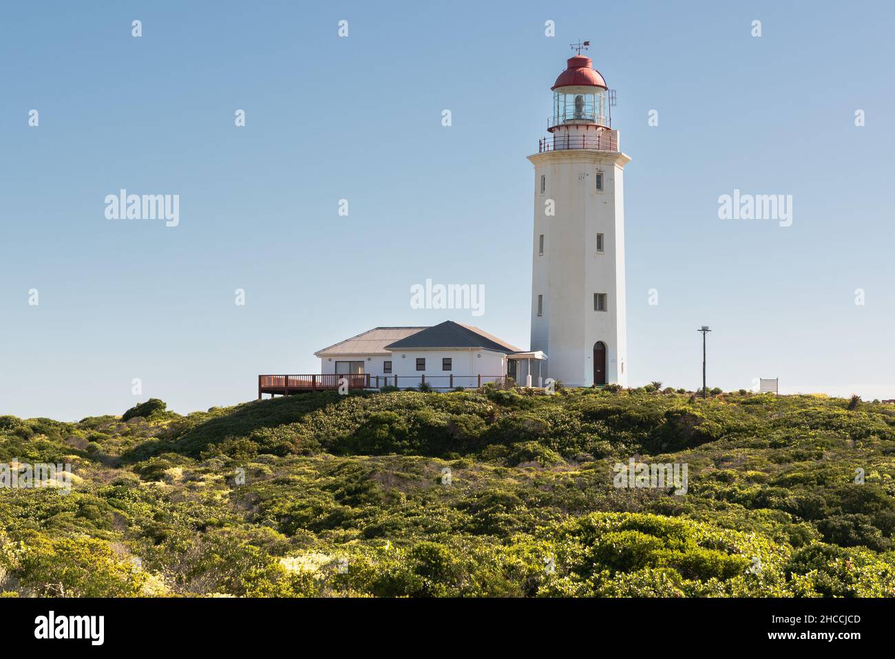 Faro di Danger Point, Gansbaai, Overberg, Capo Occidentale, Sudafrica, 27 dicembre 2021. Foto Stock
