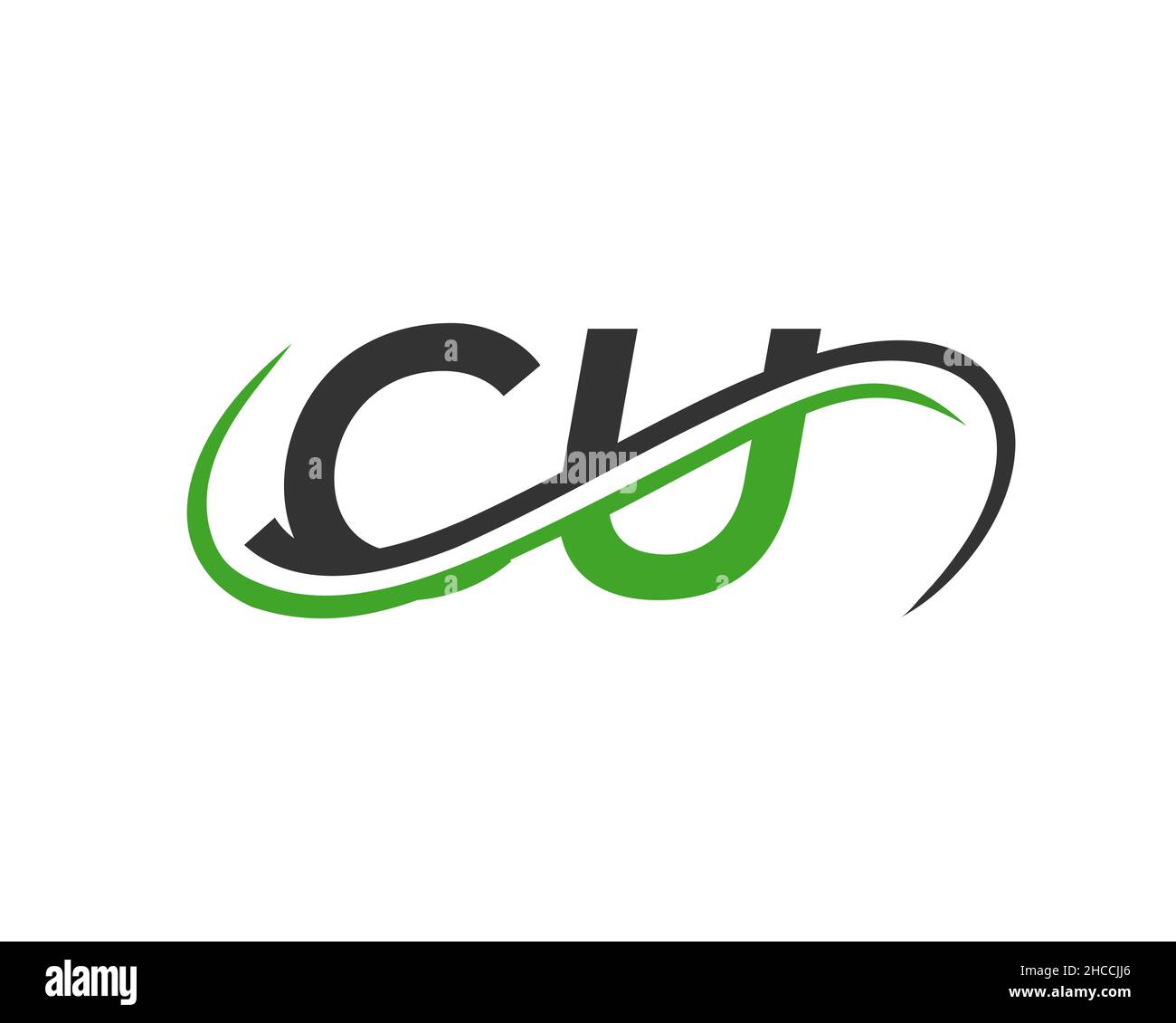 LOGO CU Design for Financial, Development, Investment, Real Estate and Management Company Vector Template. Logo aziendale collegato alla lettera CU. CU iniziale Illustrazione Vettoriale