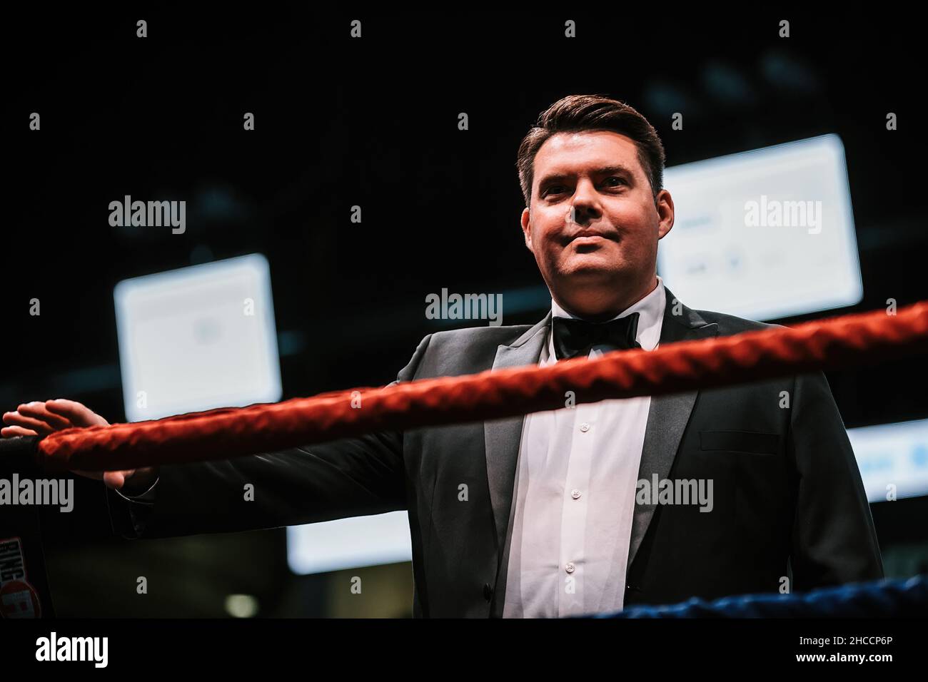 Partita di boxe amatoriale a Omaha, Nebraska, USA Foto Stock