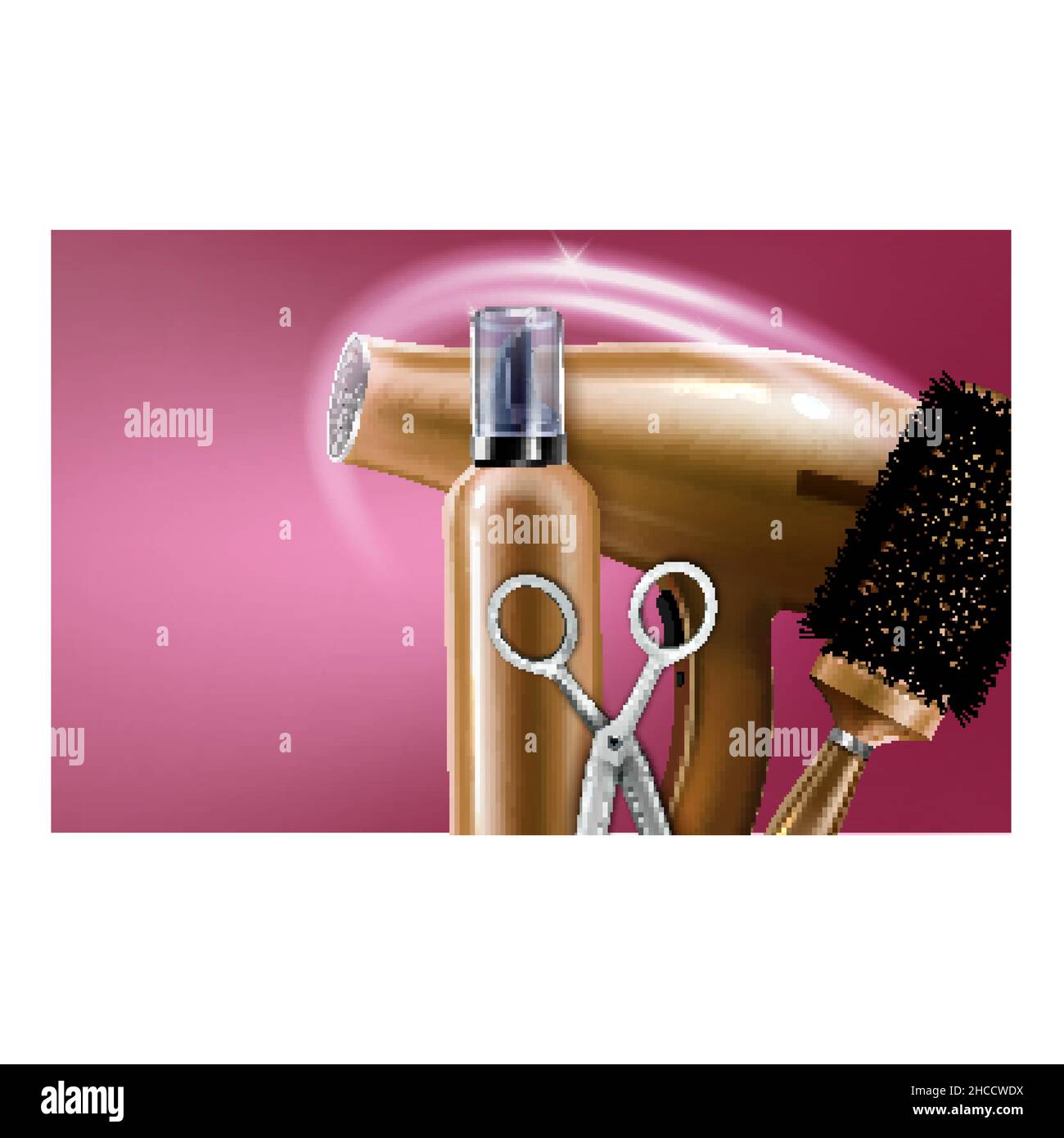 Beauty Salon Service Promotional Banner Vector Illustrazione Vettoriale