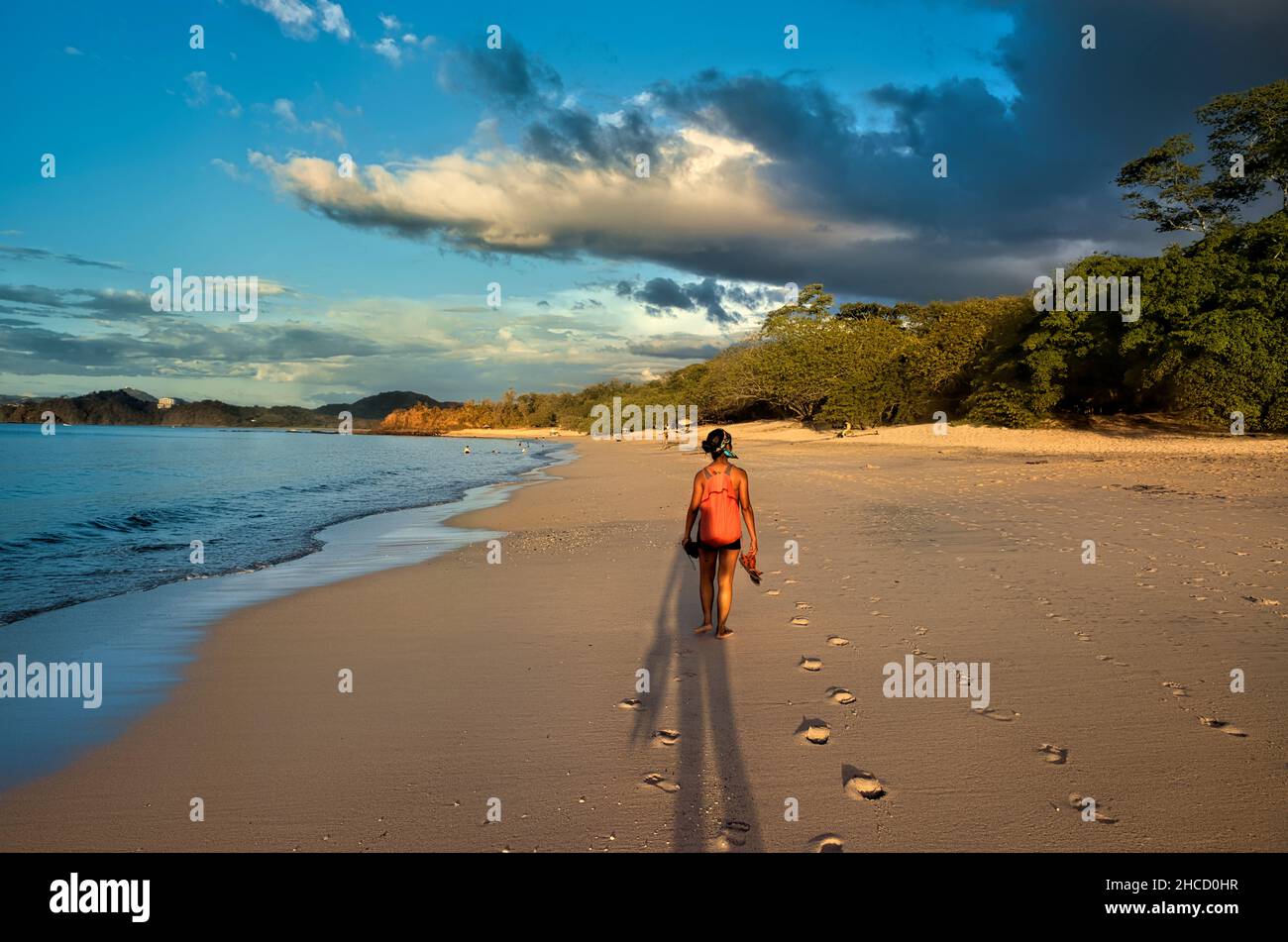 Bella Playa Conchal, una spiaggia fatta di conchiglie, Guanacaste, Costa Rica Foto Stock