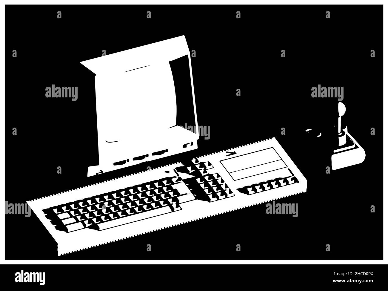 Illustrazione vettoriale stilizzata di un computer retrò Illustrazione Vettoriale