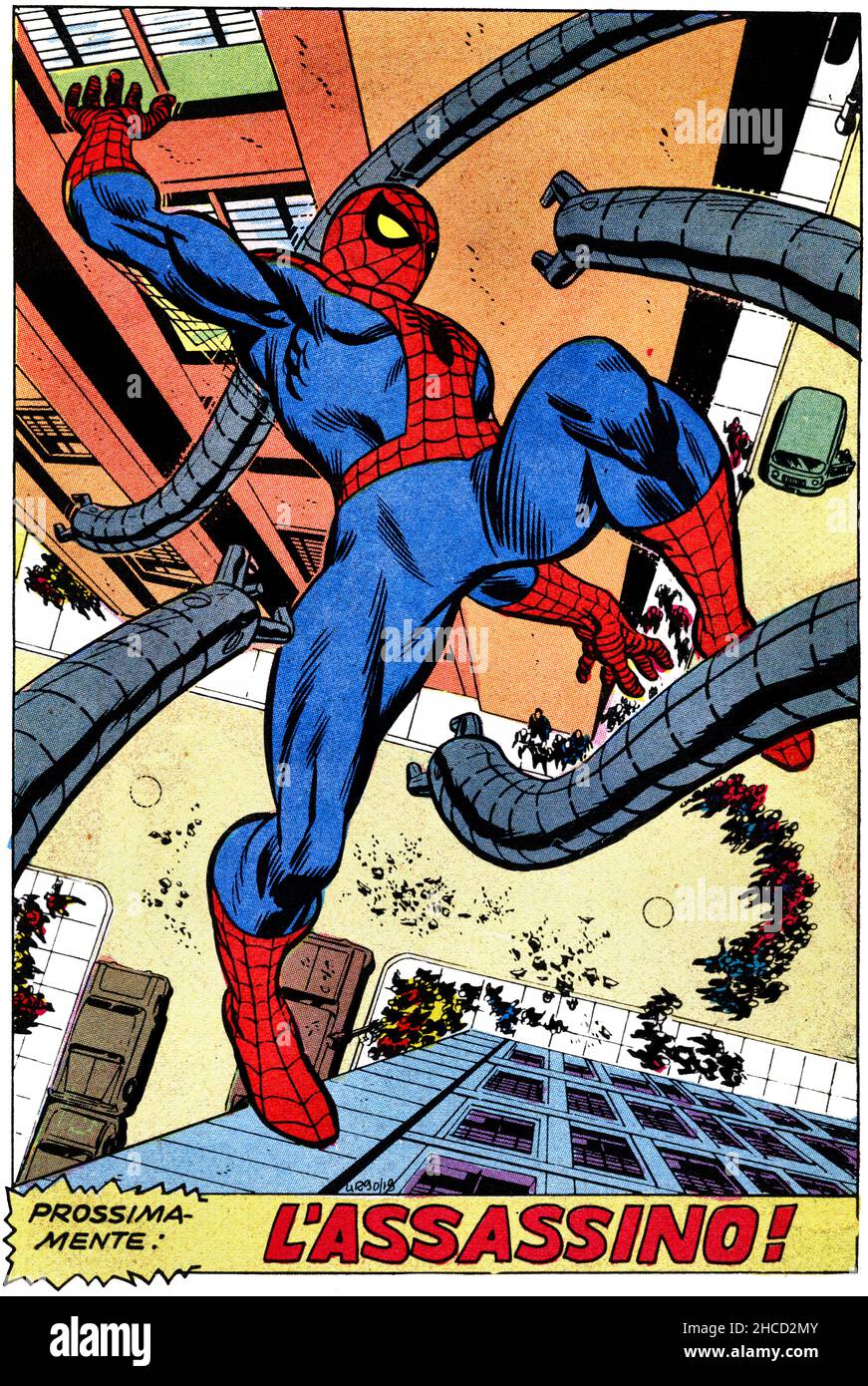 Italia - 1970: Prima edizione dei fumetti Marvel, copertina dell'Amazing Spider-Man, l'uomo Ragno vs Doc Octopus Foto Stock