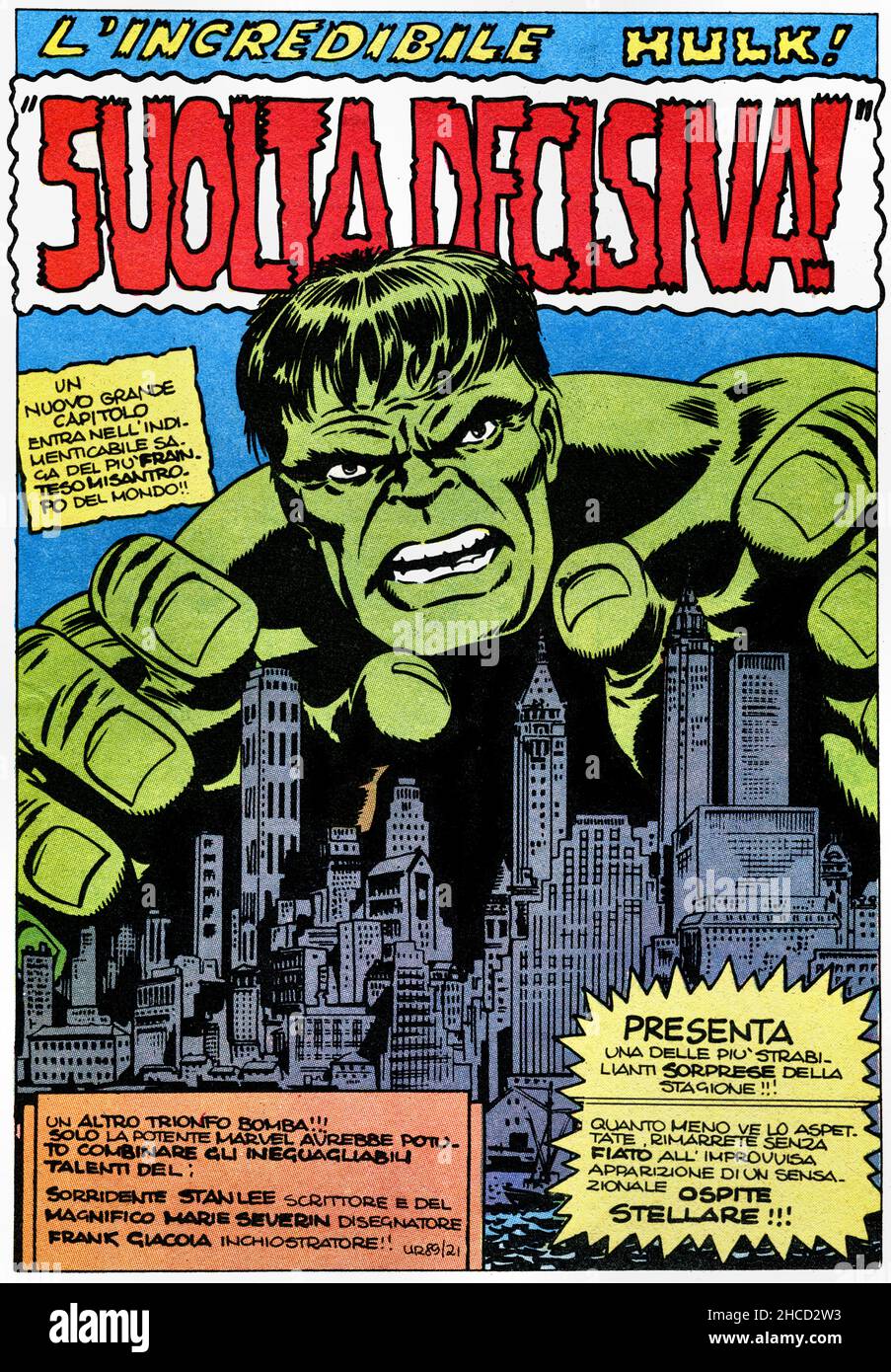 Italia - 1973: Prima edizione di fumetti Marvel, copertina di Hulk Foto Stock