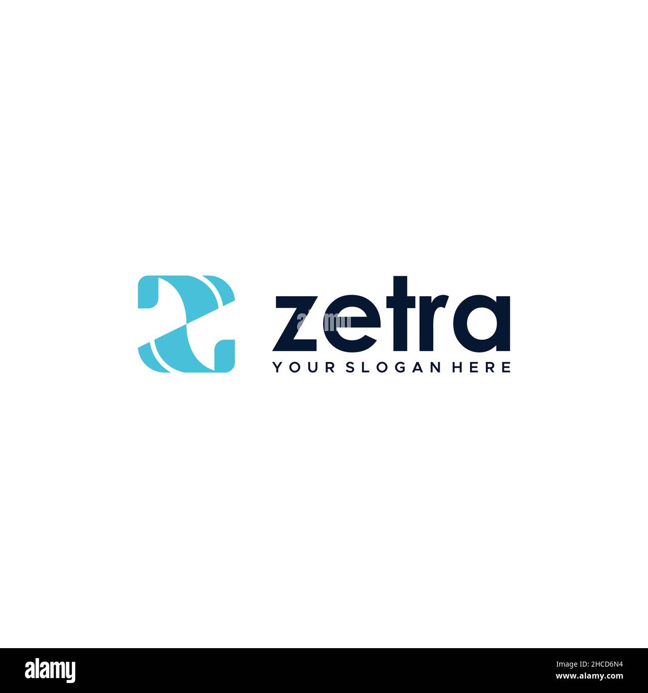Design minimalista con logo Z ZETRA piatto iniziale Illustrazione Vettoriale
