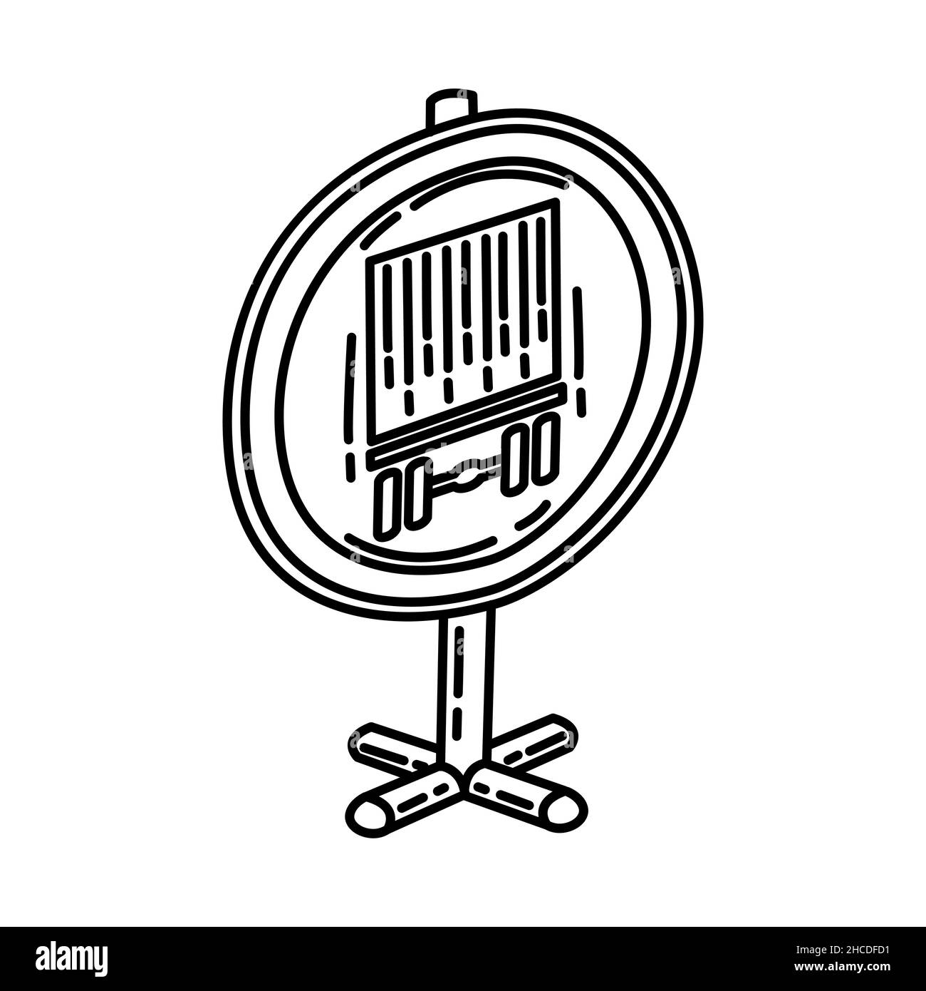 Nessun veicolo che trasporta carichi pericolosi parte di segnali stradali obbligatori e Prohibitory disegnati a mano icona Set Vector. Illustrazione Vettoriale