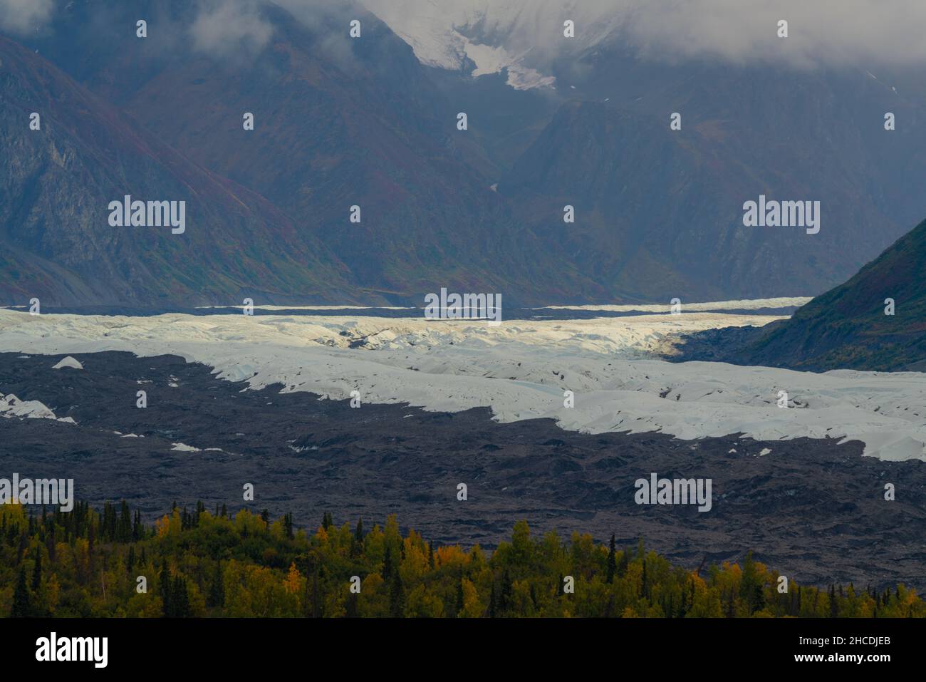 Vista naturale del ghiacciaio Matanuska in Alaska, USA Foto Stock