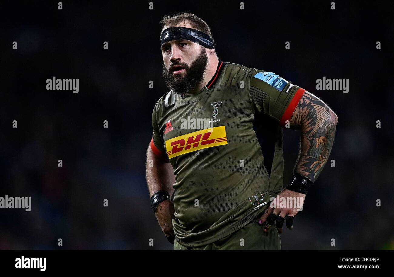 Twickenham, Regno Unito. 27th Dic 2021. Premiership Rugby. Grande gioco 13. Harlequins V Northampton Saints. Stadio di Twickenham. Twickenham. Joe Marler (Harlequins). Credit: Sport in immagini/Alamy Live News Foto Stock