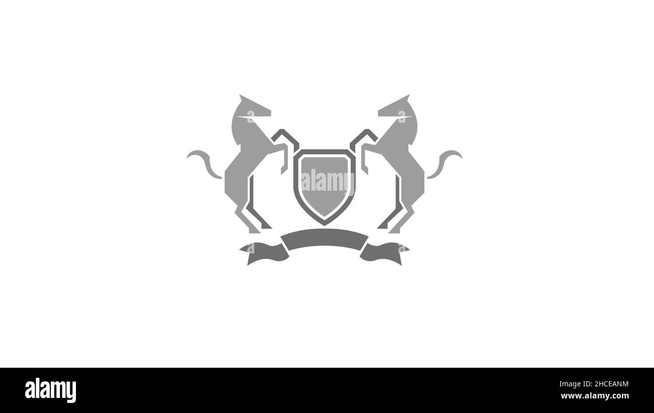 simbolo del vettore del logo dello scudo araldico creativo Illustrazione Vettoriale