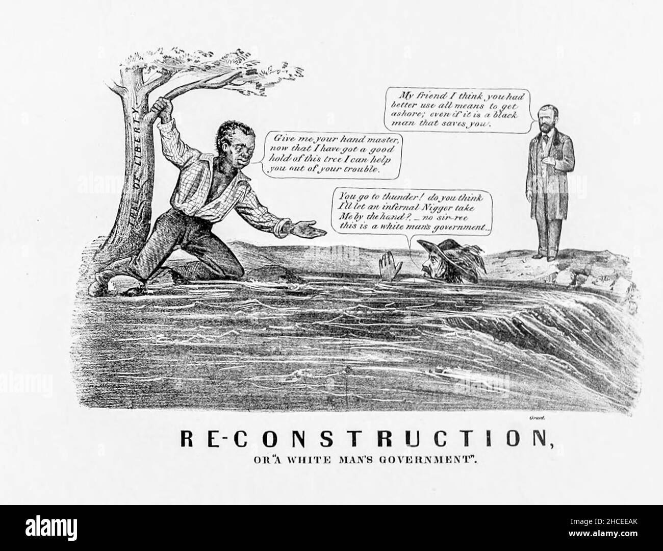 Ricostruzione o governo di un uomo bianco da una collezione di caricature relative alla Guerra civile pubblicata nel 1892 su Heavy Plate Paper Foto Stock Ricostruzione o governo di un uomo bianco da una collezione di caricature relative alla Guerra civile pubblicata nel 1892 su Heavy Plate Paper Foto Stock