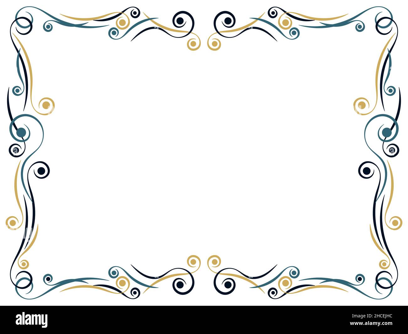 Cornice Art Deco. Bordo lineare vintage con curlicues. Art Nouveau progetta  un modello per inviti, volantini e biglietti d'auguri. Lo stile del 192  Immagine e Vettoriale - Alamy