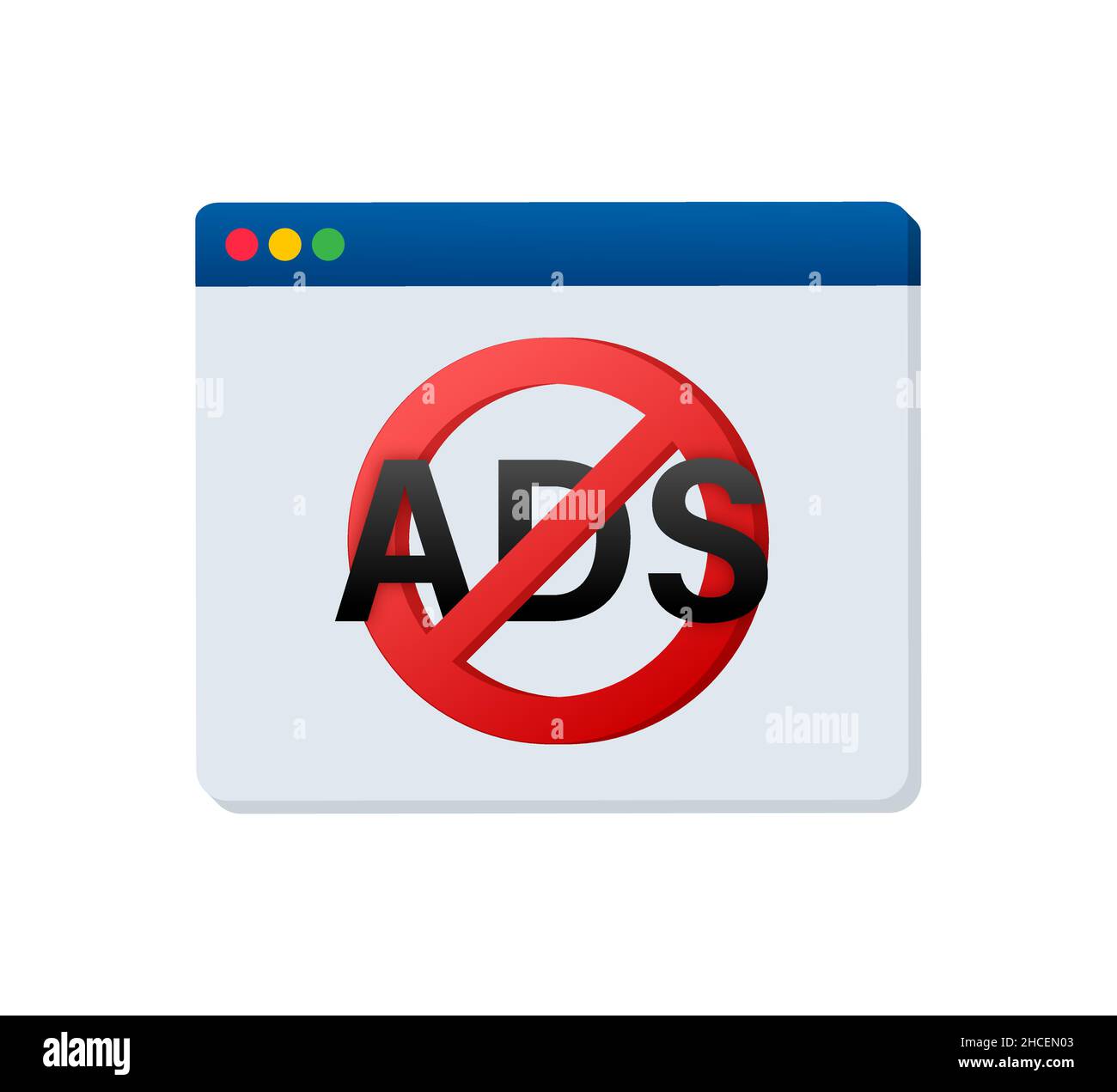 Nessun annuncio per il disegno di promozione. Logo Vector. Banner per concept design. Illustrazione del vettore di vendita. Tecnologia Internet. Pubblicità su Internet. Illustrazione Vettoriale