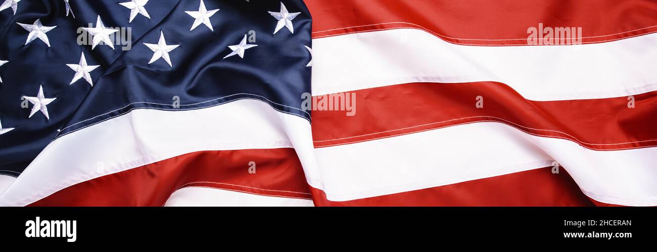 American Flag Wave per il Memorial Day o il 4th luglio, formato banner Foto Stock