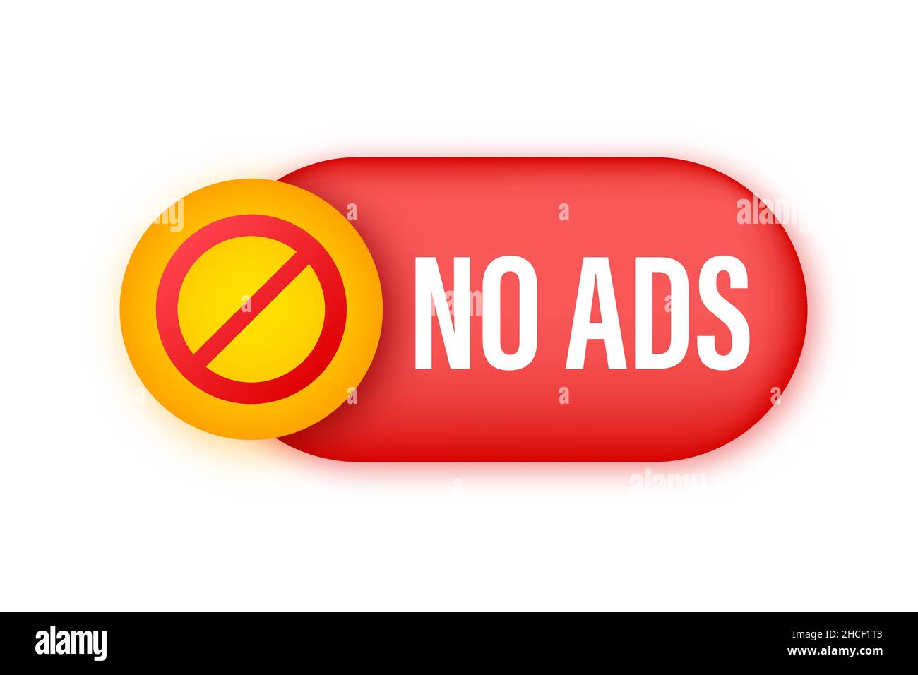 Nessun annuncio per il disegno di promozione. Logo Vector. Banner per concept design. Illustrazione del vettore di vendita. Tecnologia Internet. Pubblicità su Internet. Illustrazione Vettoriale