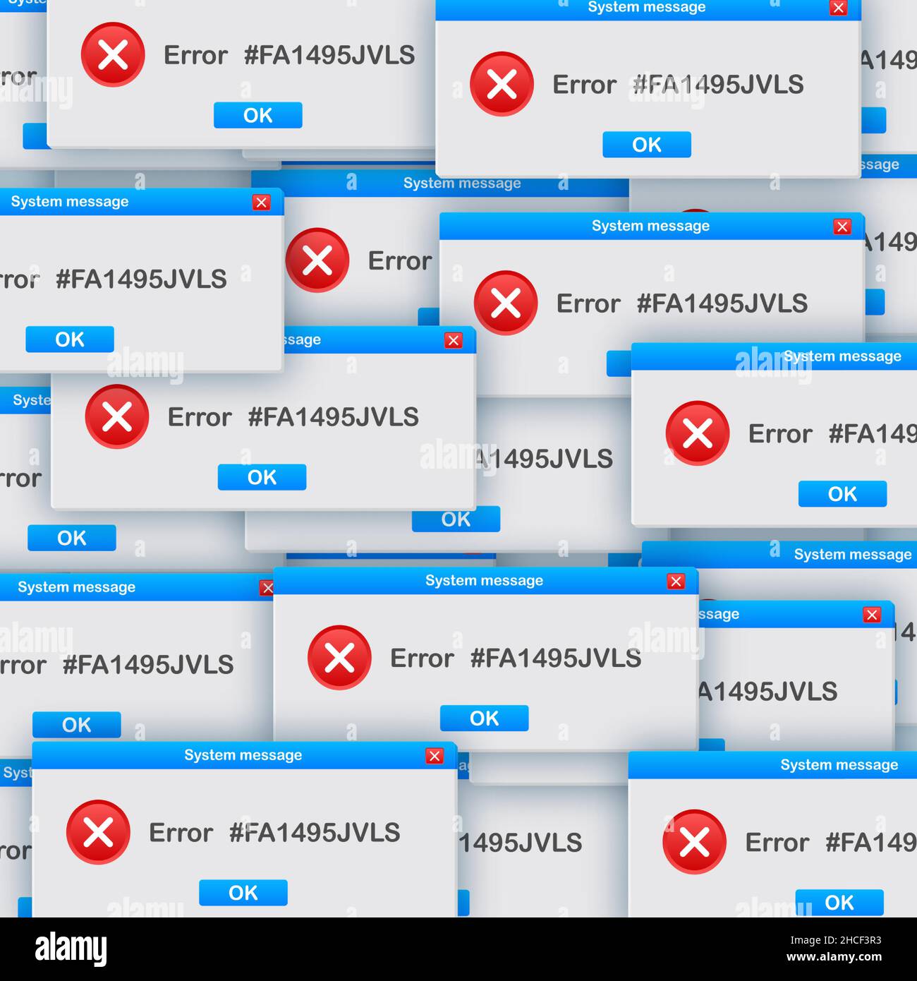 Interfaccia utente vintage. Messaggio di avviso errore critico. Illustrazione di stock vettoriale. Illustrazione Vettoriale