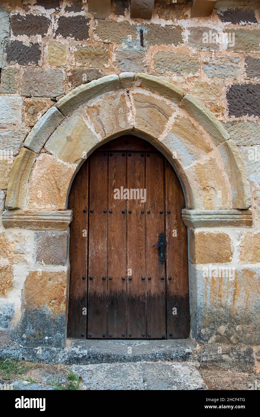 Chiesa romanica di Santa Maria in Arenillas del Ebro Foto Stock