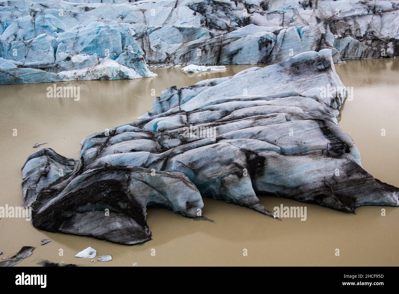 Lo splendido paesaggio paesaggio di Svinafellsjokull ghiacciaio Vatnajokull parco nazionale in Islanda. Foto Stock