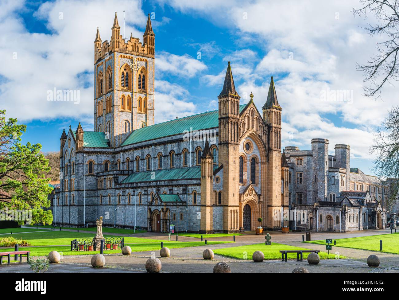 Buckfast Abbey Church, Buckfastleigh, Devon, Inghilterra, Europa Foto Stock