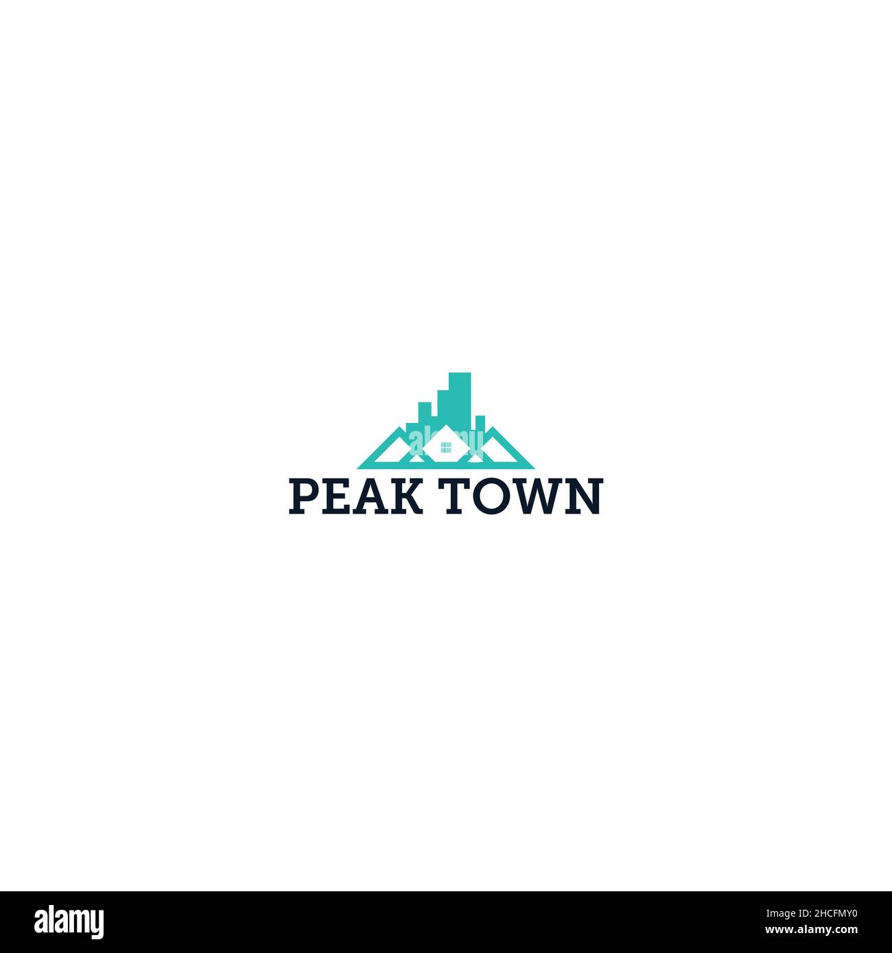 Design moderno, design piatto colorato Peak Town logo Illustrazione Vettoriale