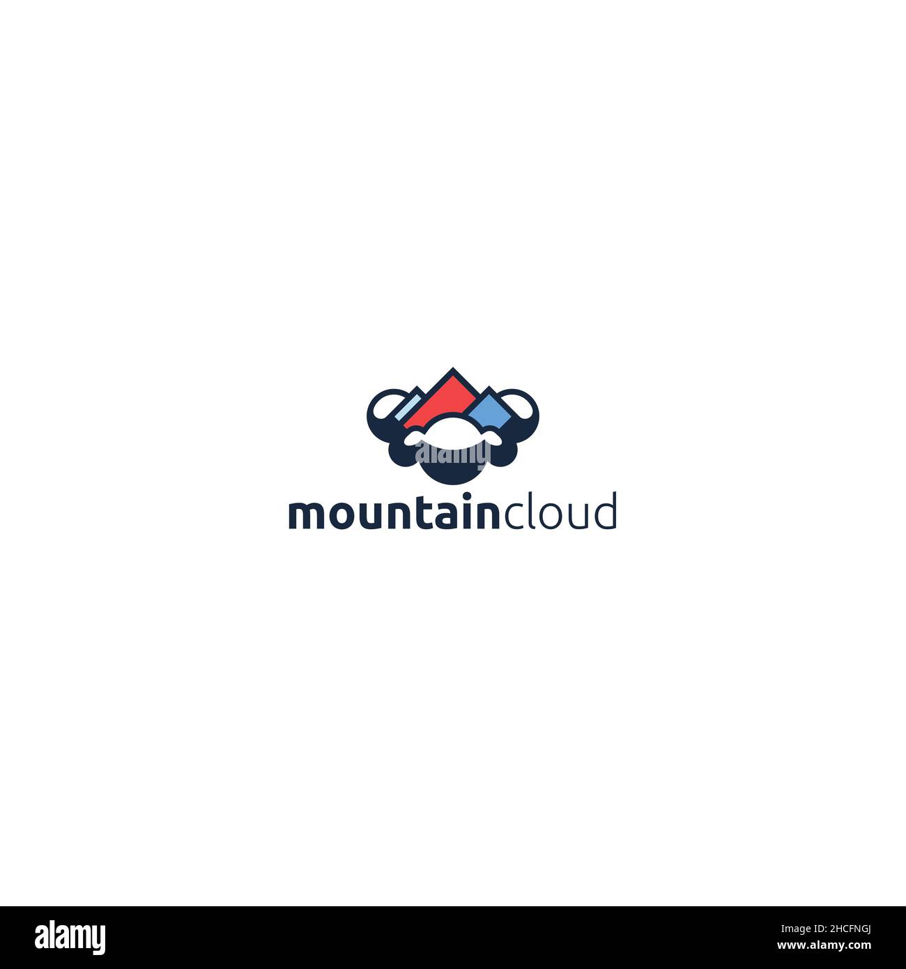 Design moderno con logo Mountain Cloud High Illustrazione Vettoriale