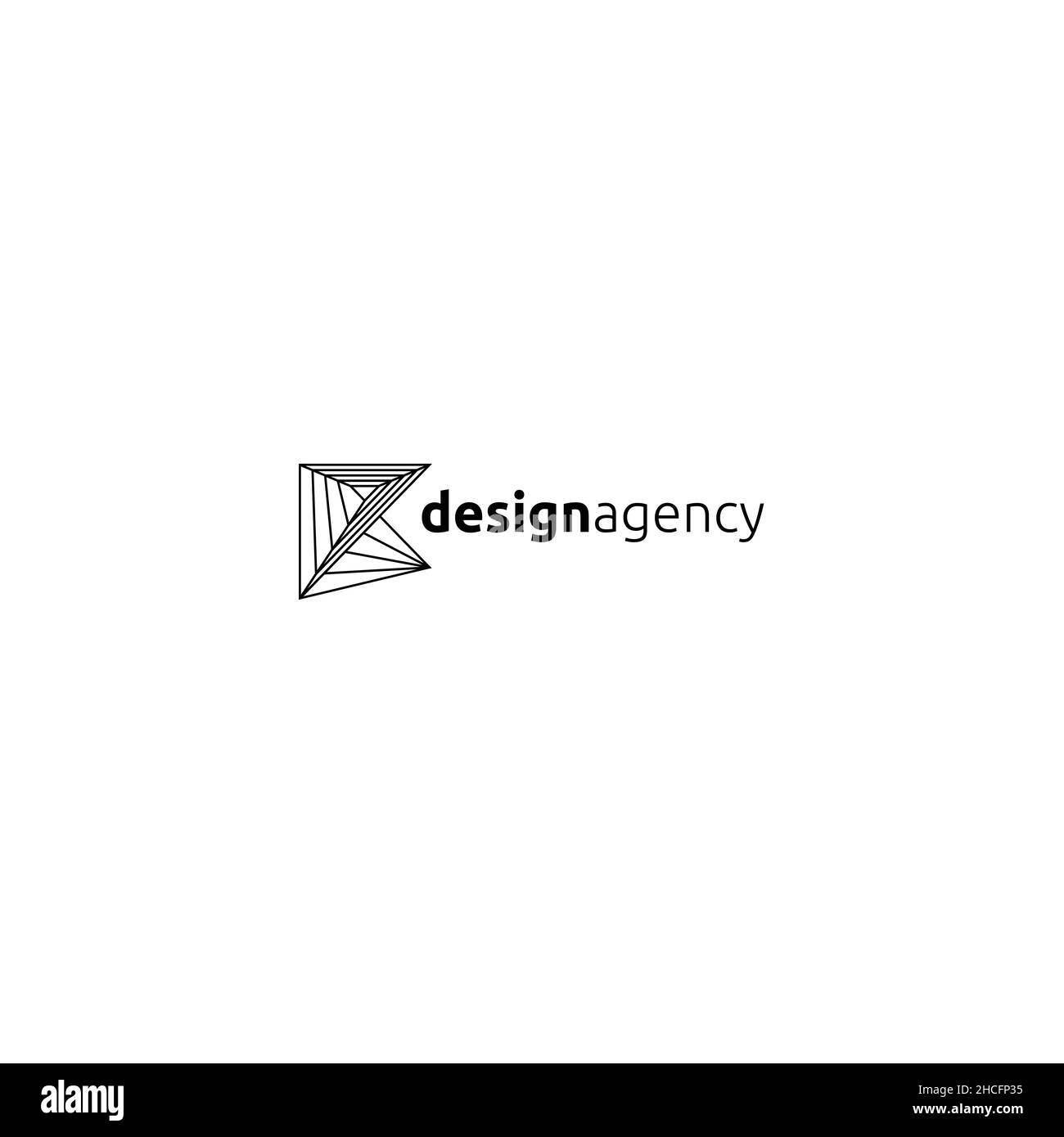 Design minimalista piatto Agency approccio logo design Illustrazione Vettoriale