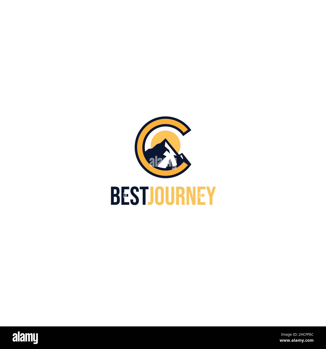 Design minimalista e moderno con il logo Best Journey Illustrazione Vettoriale